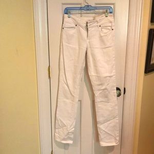 Paige white denim straight leg jeans
